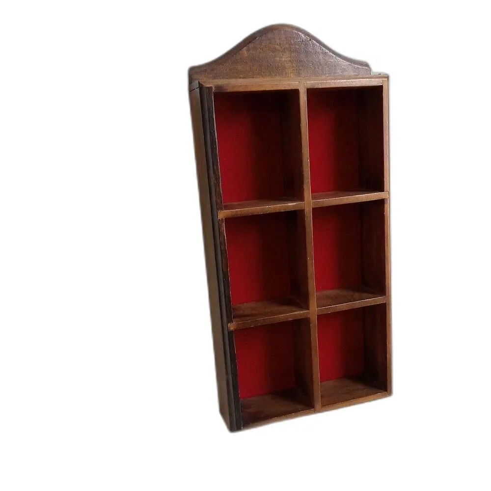 Vintage Curio Wall Cabinet Wooden